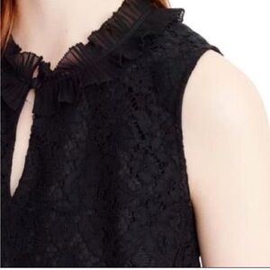 J. Crew Lace Ruffle Neck Top Size L-Tall